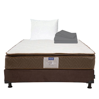 Foto 1 | Colchón Restonic Nautilus Individual + Box Dicasa Color Chocolate+almohada Oso+ Juego De Sábanas
