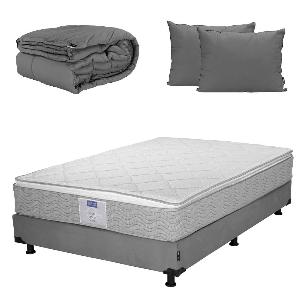 Foto 1 | Colchón Dicasa Cupra Queen Size+box Dicasa Color Gris+almohada 2 Pack+edredón Homy