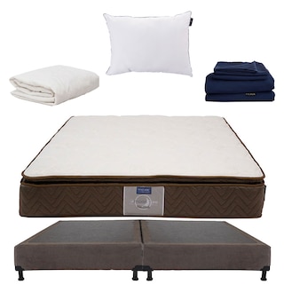 Foto 1 | Colchón Restonic Nautilus King Size+box Dicasa Color Chocolate+almohada One+protector Cloud+sábanas Softy
