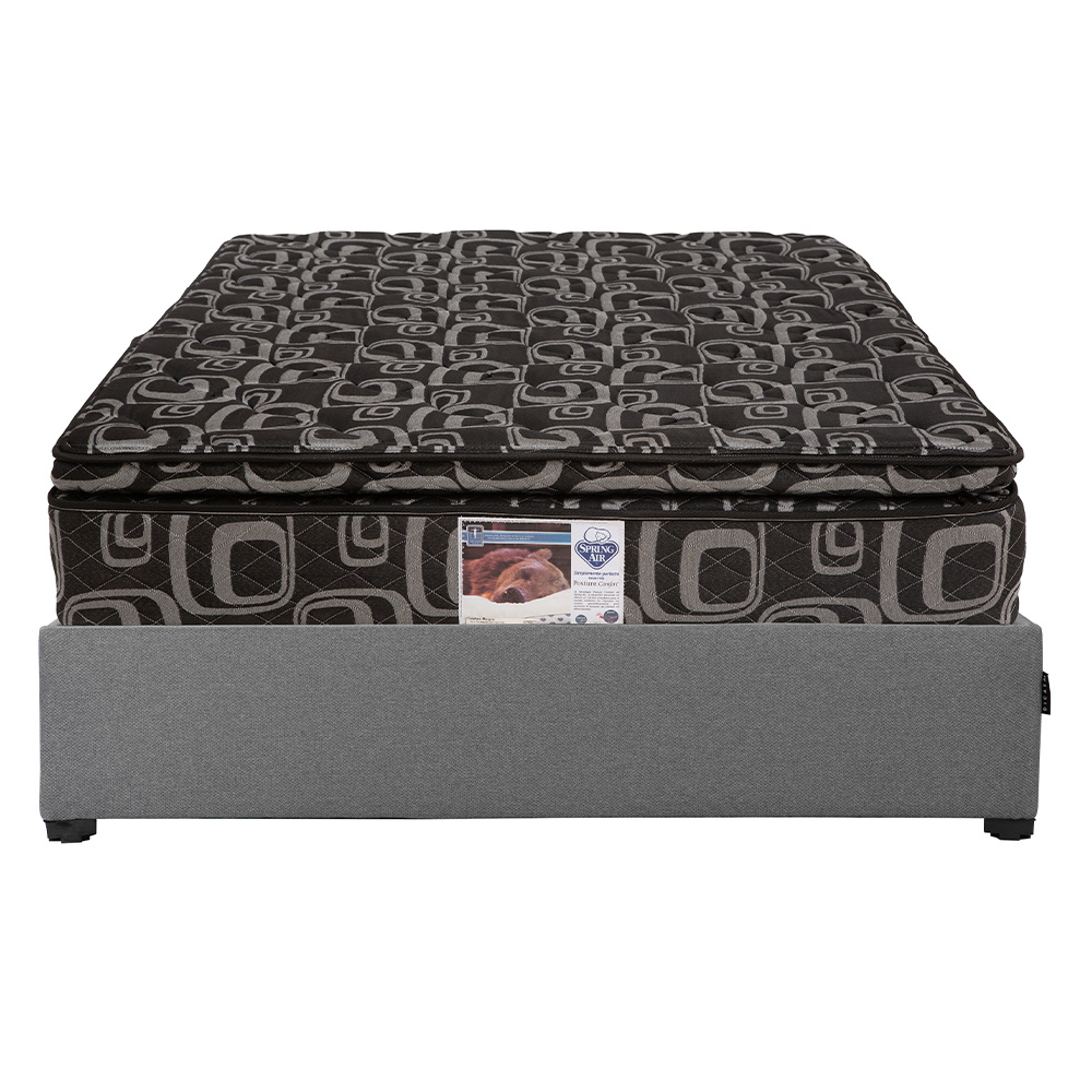 Foto 1 | Colchón Spring Air Morgan Queen Size + Base Cama Dicasa Queen Size Color Gris