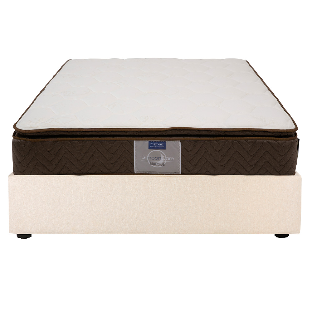 Colchón Restonic Nautilus Queen Size + Base Cama Dicasa Queen Size Color Beige Claro