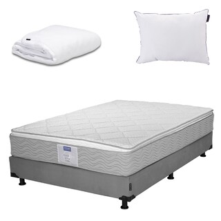 Foto 1 | Colchón Dicasa Cupra Matrimonial + Box Dicasa Color Gris + Almohada One + Protector Cloud