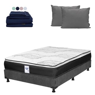 Foto 1 | Colchón Spring Air Premier Queen Size + Box Dicasa Color Gris Oscuro+almohada 2 Pack+sábanas Softy