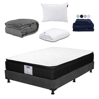 Foto 1 | Colchón Dicasa Legan Matrimonial + Box Dicasa Color Gris+almohada One+protector Cloud+sábanas Softy+edredón Homy