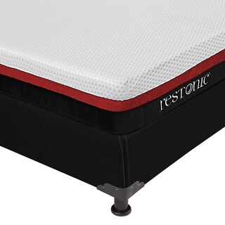 Foto 3 | Colchón Restonic Roll Individual + Box Dicasa Color Negro + Almohada Oso + Protector De Colchón Ultra