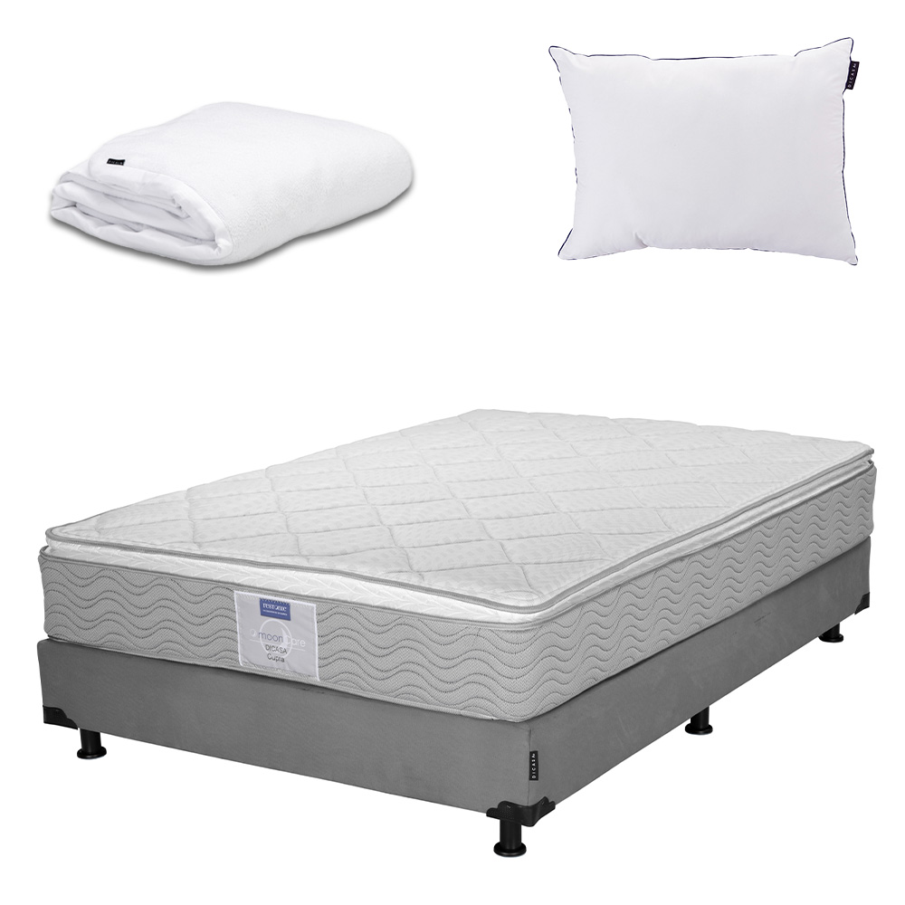 Foto 1 | Colchón Dicasa Cupra Queen Size+box Dicasa Color Gris+almohada One+protector Cloud