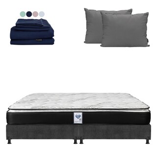 Foto 1 | Colchón Spring Air Premier King Size+box Dicasa Color Gris Oscuro+almohada 2 Pack+sábanas Softy
