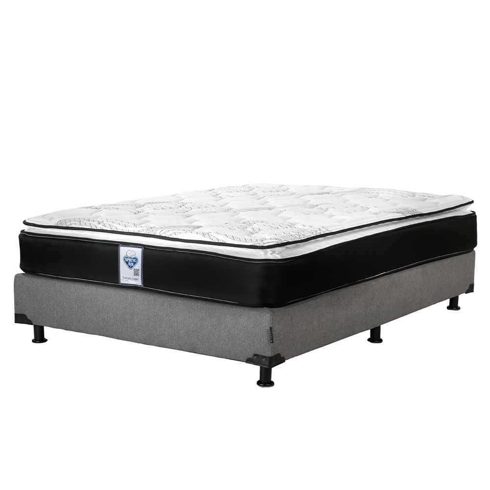 Foto 2 | Colchón Spring Air Premier Queen Size + Box Dicasa Color Gris Oscuro +almohada 2 Pack+edredón Homy