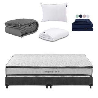 Foto 1 | Colchón Restonic Hoff King Size + Box Dicasa Color Gris+almohada One+protector Cloud+sábanas Softy+edredón Homy