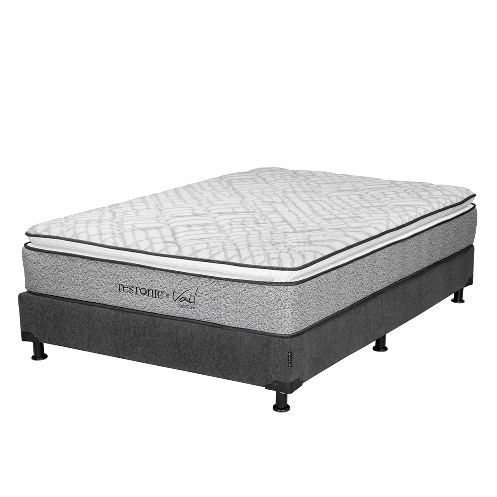 Foto 2 | Colchón Restonic Vail Matrimonial + Box Dicasa Color Gris Carbón + Almohada 2 Pack + Edredón Homy