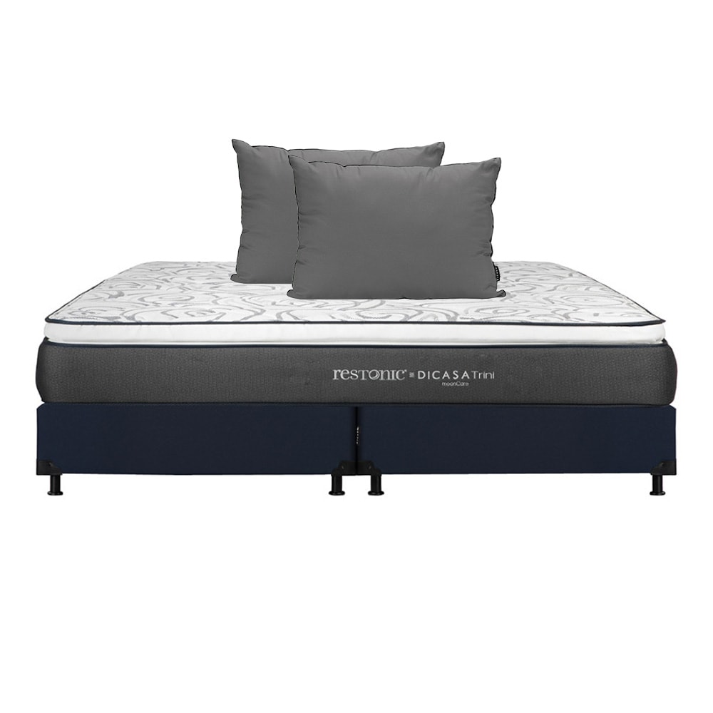 Colchón Dicasa Trini King Size + Box Dicasa Color Azul + Almohada 2 Pack $12,349