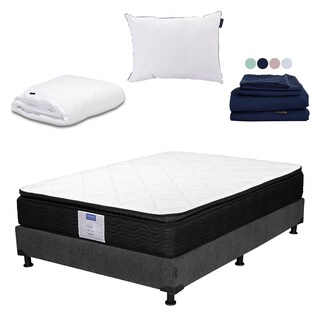 Foto 1 | Colchón Dicasa Legan Queen Size + Box Dicasa Color Gris+almohada One+protector Cloud+sábanas Softy