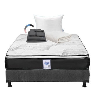 Foto 1 | Colchón Spring Air Premier Queen Size+box Dicasa Color Gris Oscuro+almohada Royal+protector Ultra+sábanas Royal