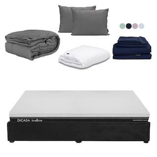 Foto 1 | Colchón Dicasa Inabox Base Color Negro King Size+base Cama+almohada 2pack+protector Cloud+sábanas Softy+edredon Homy