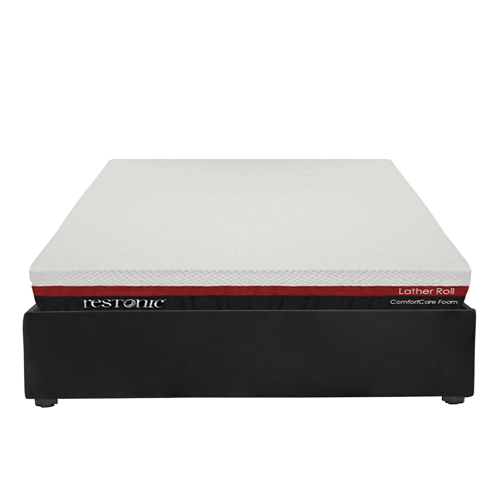Colchón Restonic Dicasa Roll Base Color Negro Queen Size  + Base Cama