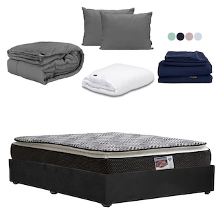 Foto 1 | Colchón Dicasa Omega Base Color Negro Matrimonial+base Cama+almohada 2pack+protector Cloud+sábanas Softy+edredon Homy