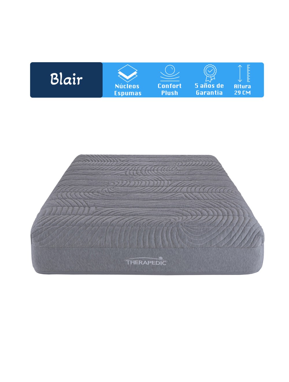 Foto 3 pulgar | Colchón En Caja Therapedic Sleep And Roll Blair Individual