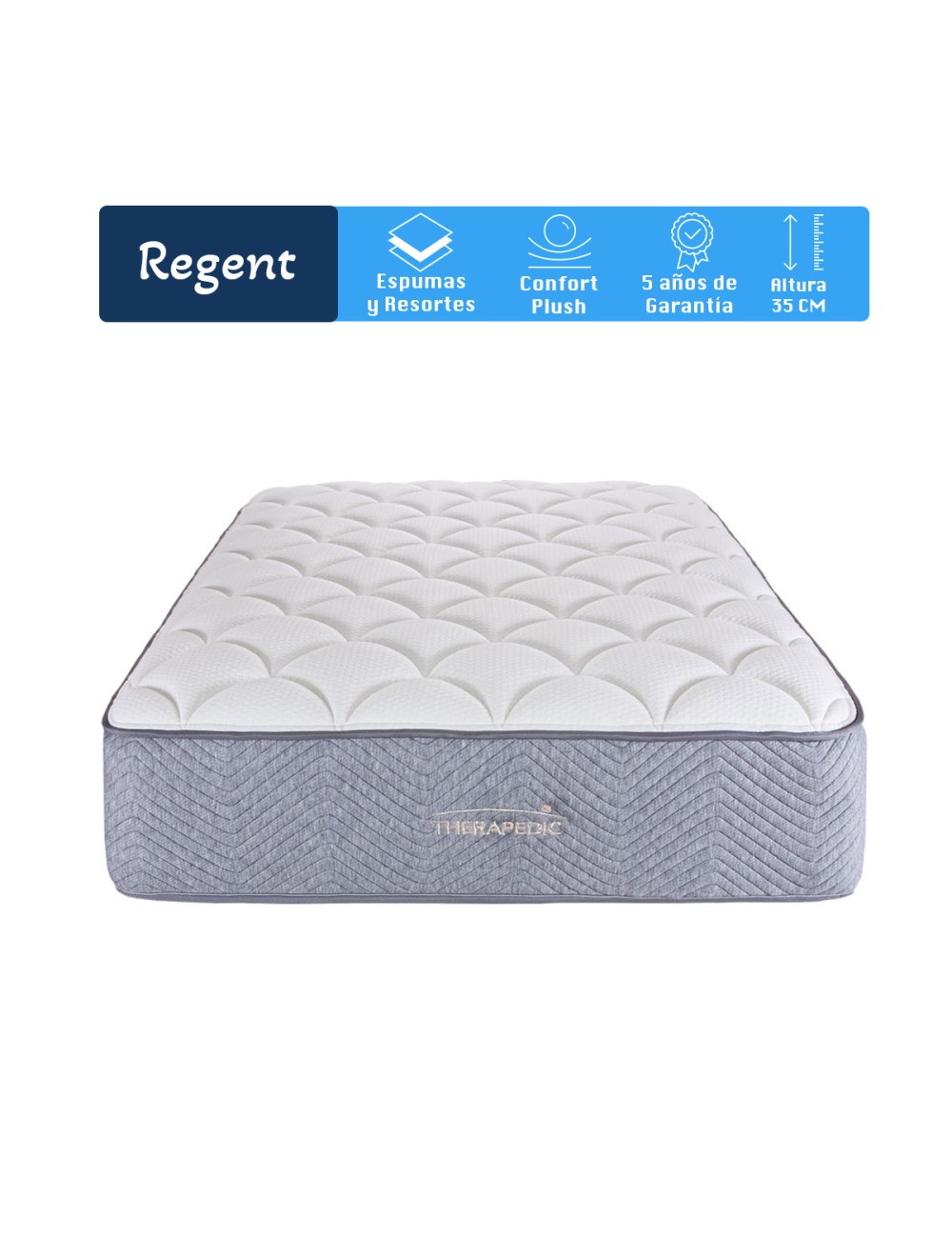 Foto 2 | Colchón En Caja Therapedic Sleep And Roll Regent Individual