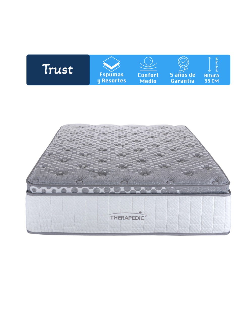 Foto 3 pulgar | Colchón En Caja Therapedic Sleep And Roll Trust King Size