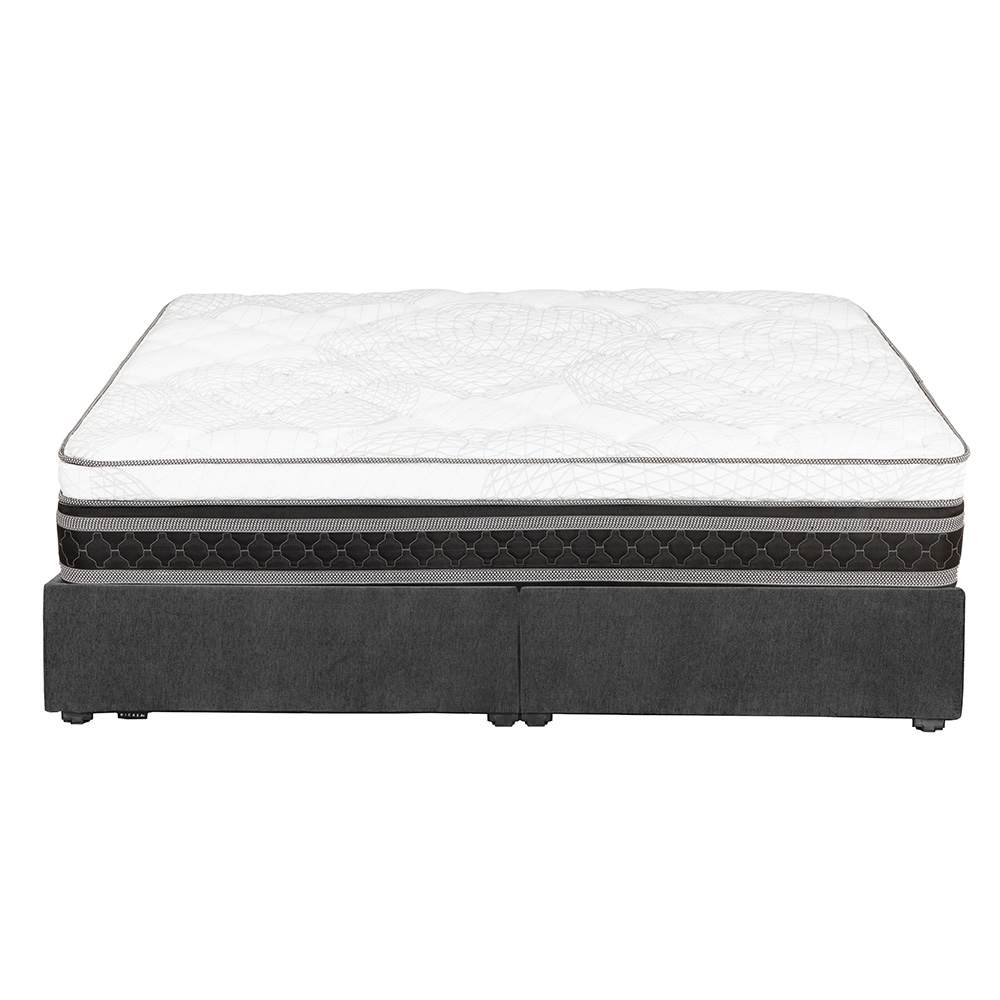 Foto 2 | Colchón Restonic Ergosum Color Gris  King Size+base Cama+almohada 2pack+protector Cloud+sabanas Softy+edredon Homy