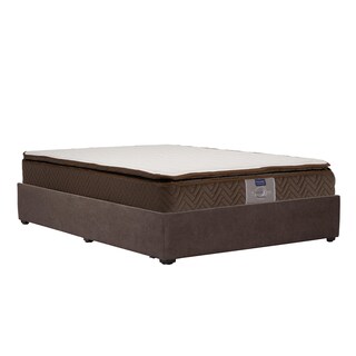 Foto 2 | Colchón Restonic Nautilus Color Café Matrimonial+base Cama+almohada 2pack+protector Cloud+sabanas Softy+edredon Homy