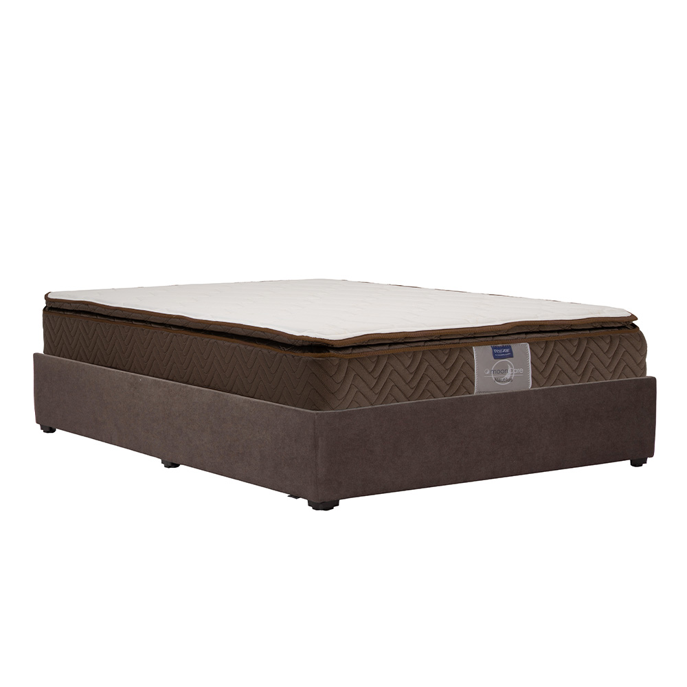 Foto 2 | Colchón Restonic Nautilus Color Café Queen Size+base Cama+almohada 2pack+protector Cloud+sabanas Softy+edredon Homy