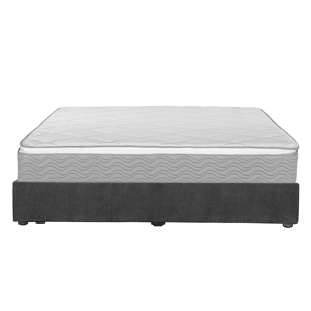 Foto 4 pulgar | Colchón Dicasa Cupra Color Gris Carbon Matrimonial+base Cama+almohada 2pack+protector Cloud+sabanas Softy+edredon Homy
