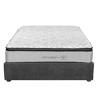 Foto 2 | Colchón Restonic Hoff Color Gris Queen Size+base Cama+almohada 2pack+protector Cloud+sabanas Softy+edredon Homy