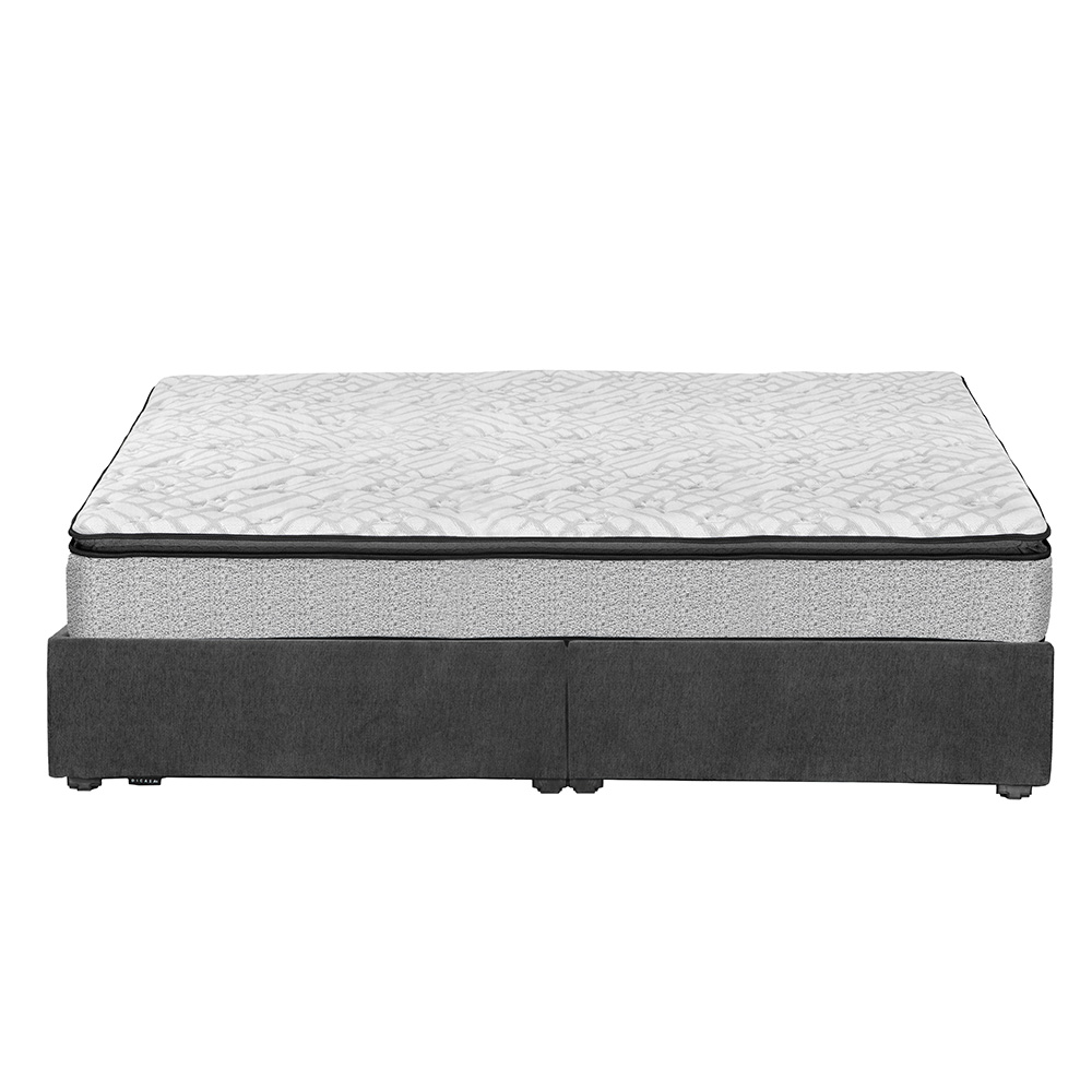 Foto 2 | Colchón Restonic Hoff Color Gris  King Size+base Cama+almohada 2pack+protector Cloud+sabanas Softy+edredon Homy