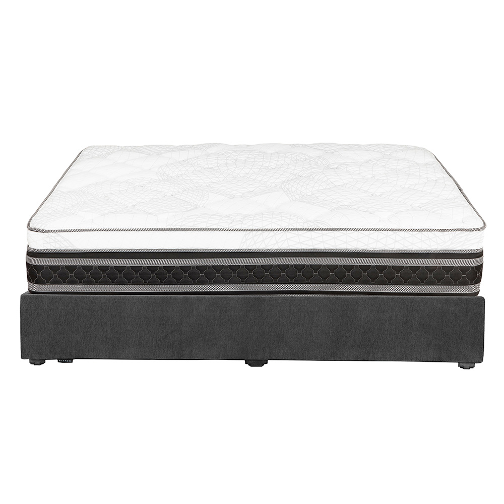 Foto 2 | Colchón Restonic Ergosum Color Gris  Matrimonial+base Cama+almohada 2pack+protector Cloud+sabanas Softy+edredon Homy