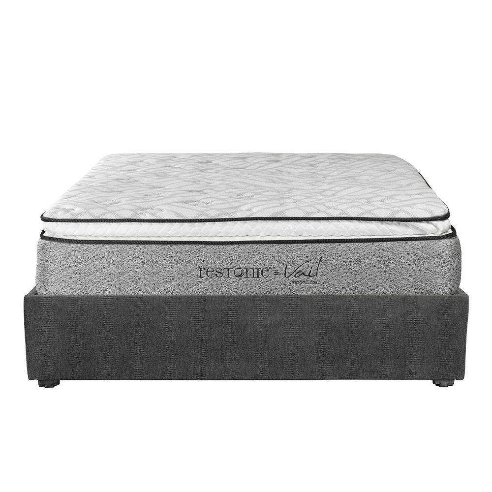 Foto 1 | Colchón Restonic Vail Color Gris Carbon Matrimonial + Base Cama