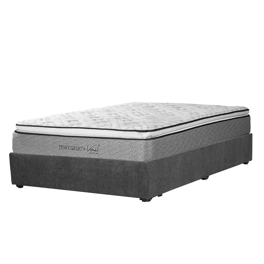 Foto 2 | Colchón Restonic Vail Color Gris Carbon Matrimonial + Base Cama