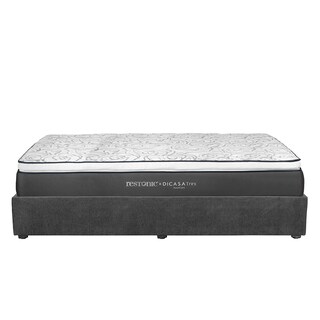 Foto 2 | Colchón Dicasa Trini Color Gris Carbon King Size+base Cama+almohada 2pack+protector Cloud+sabanas Softy+edredon Homy