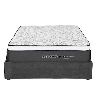 Foto 2 | Colchón Dicasa Trini Color Gris Carbon Queen Size+base Cama+almohada 2pack+protector Cloud+sabanas Softy+edredon Homy