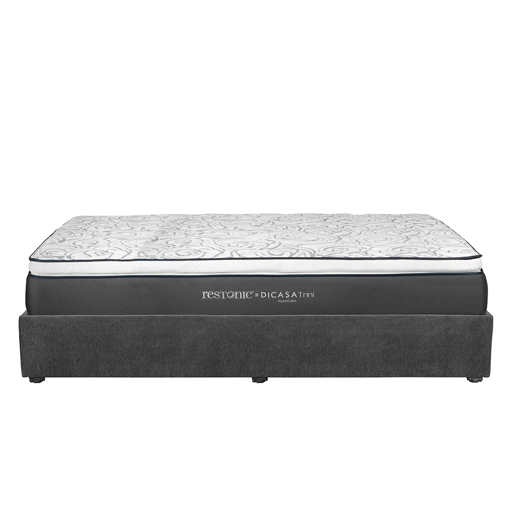 Colchón Dicasa Trini Color Gris Carbon King Size + Base Cama