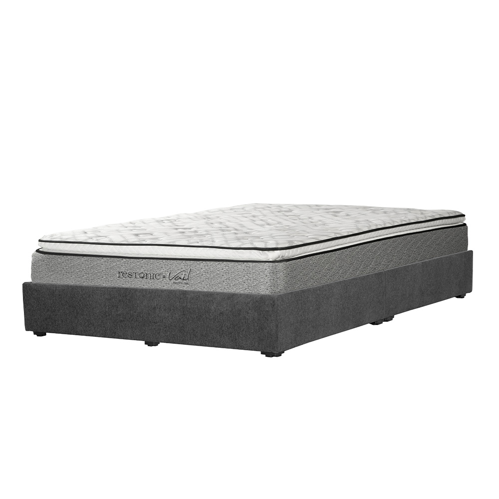 Foto 3 pulgar | Colchón Restonic Vail Color Gris Carbon King Size + Base Cama