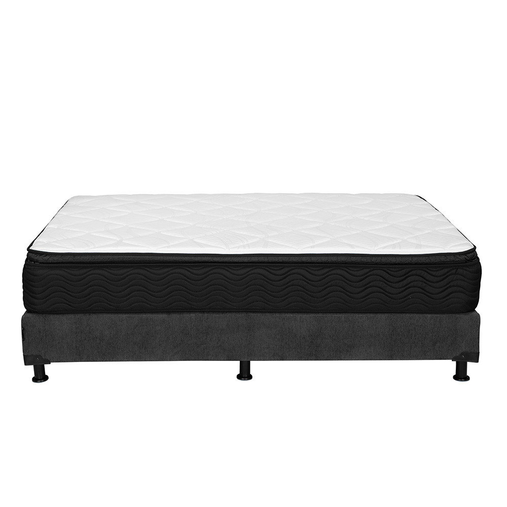 Foto 2 | Colchón Spring Air Legan Color Gris Carbon Matrimonial + Box + Almohada 2pack +edredon Homy