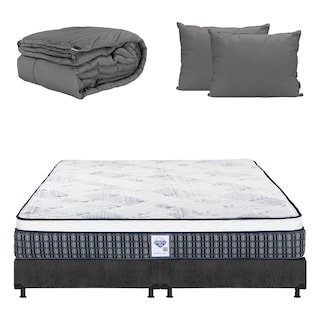 Foto 1 | Colchón Spring Air Cardona Color Gris Carbon King Size + Box + Almohada 2pack +edredon Homy
