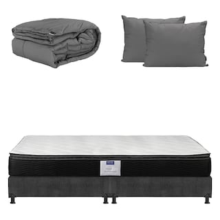 Foto 1 | Colchón Spring Air Legan Color Gris Carbon King Size + Box + Almohada 2pack +edredon Homy