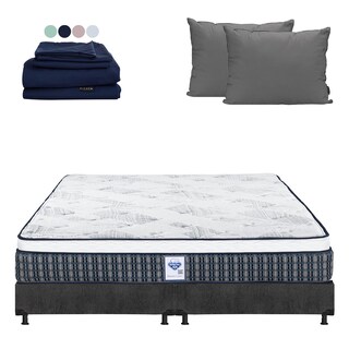 Foto 1 | Colchón Spring Air Cardona Color Gris Carbon King Size + Box + Almohada 2pack +sabanas Softy