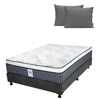 Foto 1 | Colchón Spring Air Cardona Color Gris Carbon Queen Size + Box + Almohada 2pack