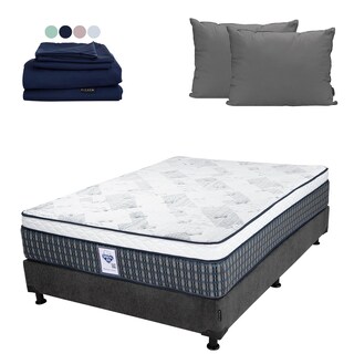 Foto 1 | Colchón Spring Air Cardona Color Gris Carbon Queen Size + Box + Almohada 2pack +sabanas Softy