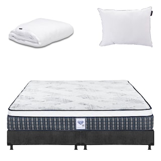Foto 1 | Colchón Spring Air Cardona Color Gris Carbon King Size + Box + Almohada One +protector Cloud
