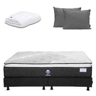 Foto 1 | Colchón Spring Air Alaska Color Negro King Size + Box + Almohada 2pack + Protector Cloud