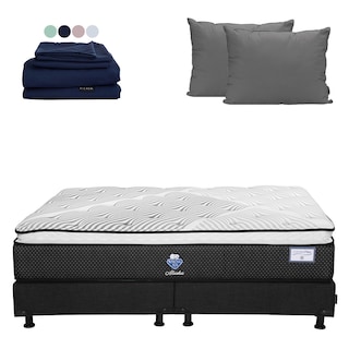 Foto 1 | Colchón Spring Air Alaska Color Negro King Size + Box + Almohada 2pack + Sábanas Softy