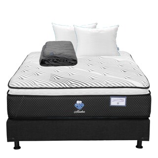 Foto 1 | Colchón Spring Air Alaska + Box Color Negro + Almohada Royal Twin + Protector Lux Matrimonial