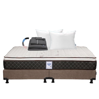 Foto 1 | Colchón Spring Air Minesota + Box Color Café + Almohada Royal Twin + Sábanas Royal King Size