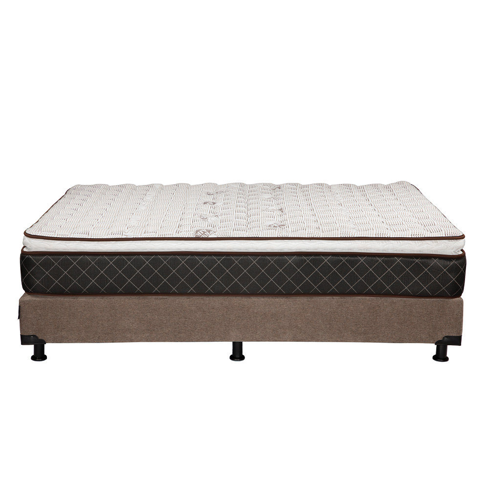 Foto 5 | Colchón Spring Air Minesota + Box Color Café + 2 Almohadas Osos + Sábanas Basic Queen Size