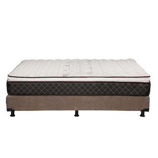 Foto 5 | Colchón Spring Air Minesota + Box Color Café + 2 Almohadas Osos + Sábanas Basic Queen Size