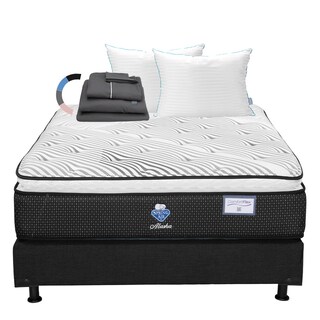 Foto 1 | Colchón Spring Air Alaska + Box Color Negro + Almohada Royal Twin + Sábanas Royal Matrimonial